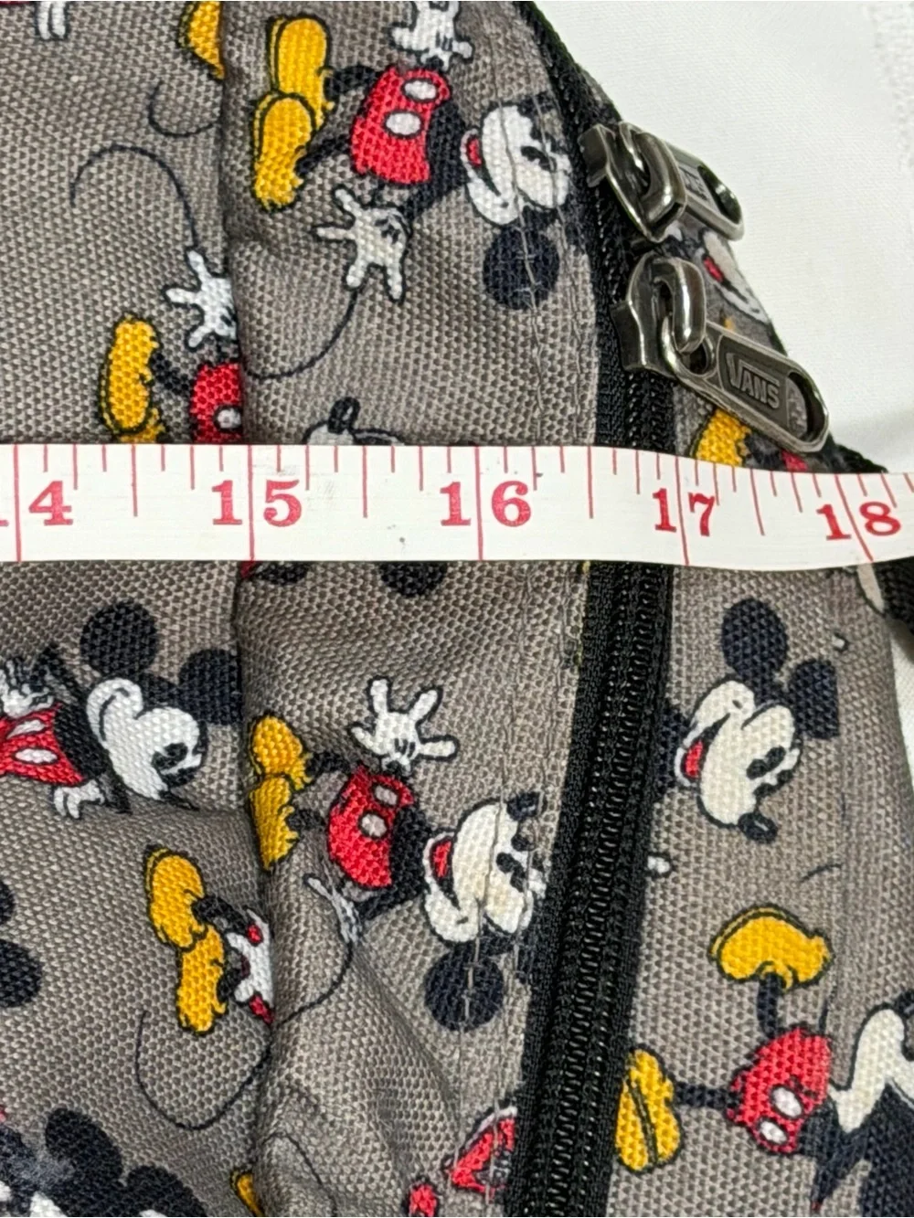 Disney x Vans Mickey Mouse Backpack Gray Print School Travel Bag